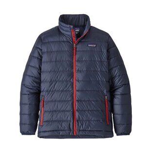 Patagonia Boys Down Puffer Sweater Jacket in Navy Blue Size Small
